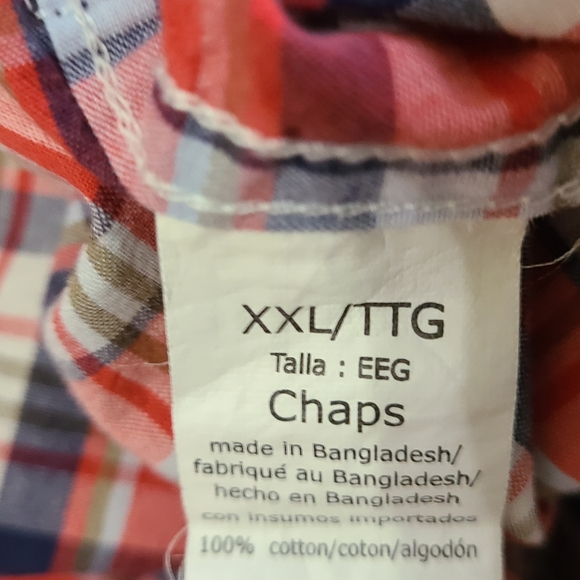 Chap's Men's Classic Short Sleeve Button Down Shirt, Size: XXL Color: Red - Picture 8 of 12